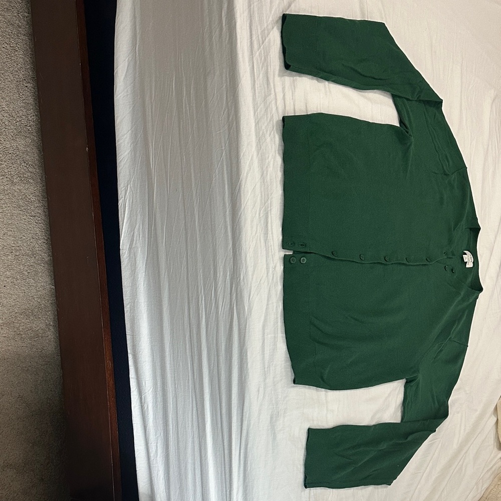 J. Crew Classic Green Cardigan NWOT
